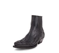 LMUIPMAA Bottines De Cowboy Homme Bout Pointu Broderie Western Bottes Bottines D'équitation en Cuir,Noir,47 EU