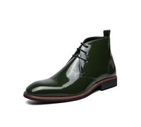 LMUIPMAA Bottines Élégantes Chukka en Cuir pour Homme avec Lacets,Vert,47 EU