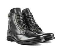 LMUIPMAA Bottines Lacets Homme Rétro Biker Bottes De Moto Hiver Fermeture Éclair Combat Bottes,Noir,43 EU