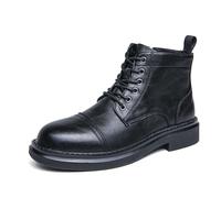 LMUIPMAA Bottines Lacets pour Homme avec Fermetures éclair pour Le Travail, Les Voyages d'affaires,Noir,41 EU