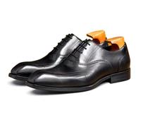 LMUIPMAA Chaussure Brogue Homme en Cuir, Lacets Business Chaussures de Ville Derby Chaussures de Mariage Oxford Costume Vintage Chaussures,Noir,41 EU