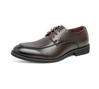 LMUIPMAA Chaussure Derbys Homme Ville Habillées Formelles à Lacets Oxford Brogue pour Costume Mariage,Marron,45 EU