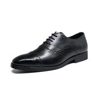 LMUIPMAA Chaussure Derbys Homme Ville Habillées Formelles À Lacets Oxford Brogue pour Costume Mariage,Noir,44 EU