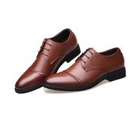 LMUIPMAA Chaussure Derbys Homme Ville Habillées Formelles Affaires à Lacets Mariage Costume Chaussures Oxford pour Hommes,Marron,47 EU