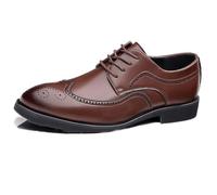 LMUIPMAA Chaussure Homme Cuir, Chaussure Derbys Homme Ville Habillées Formelles Affaires à Lacets Oxford Brogue pour Costume Mariage,Marron,41 EU