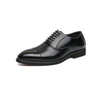 LMUIPMAA Chaussure Homme Ville Classique Chaussures Habillées Oxford à Lacets pour Hommes Chaussure Costume Mariage Confortable,Noir,45 EU