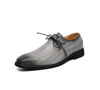 LMUIPMAA Chaussure Homme Ville Lacets Oxford Dressing Costume Entreprise Officiel Urban Habillées Mariage Chaussure Derbys en Cuir,Gris,41 EU