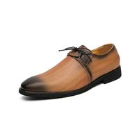 LMUIPMAA Chaussure Homme Ville Lacets Oxford Dressing Costume Entreprise Officiel Urban Habillées Mariage Chaussure Derbys en Cuir,Marron,45 EU