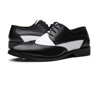 LMUIPMAA Chaussure Ville Derby Homme Lacets Chaussure Oxford Business Brogues Costume Officiel Chaussures Habillées Formelles,Noir,45 EU