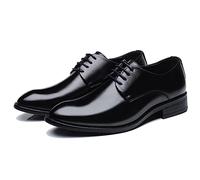 LMUIPMAA Chaussures d'affaires en Cuir pour Homme Oxford à Lacets Derby Basses Chaussures Habillées pour Mariage Officiel,Noir,41 EU