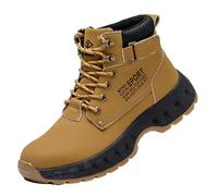 LMUIPMAA Chaussures de sécurité Confortables pour Hommes, légères, à Embout en Acier, Respirantes, pour Le Travail Industriel,Marron,43 EU