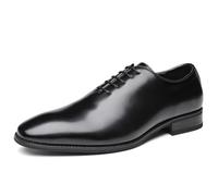 LMUIPMAA Chaussures Habillées Business pour Hommes Oxford Formal Derby Chaussures De Mariage À Lacets,Noir,40 EU