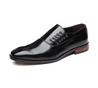 LMUIPMAA Chaussures Habillées d'affaires De Lacets Chaussons Habillés Oxfords Classique Formel Derby pour Homme,Noir,38 EU