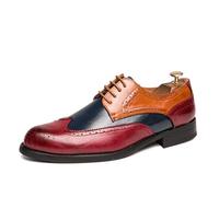 LMUIPMAA Chaussures Habillées en Cuir pour Homme Chaussures Richelieu Derbies Mode pour Fête De Mariage,Rouge,44 EU