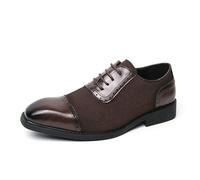 LMUIPMAA Chaussures Habillées en Cuir pour Homme Chaussures Richelieu Derbies Mode pour Fête De Mariage,Marron,39 EU