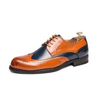 LMUIPMAA Chaussures Habillées en Cuir pour Homme Chaussures Richelieu Derbies Mode pour Fête De Mariage,Marron,43 EU