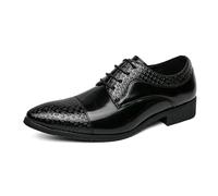 LMUIPMAA Chaussures Habillées Formelles pour Hommes en Cuir Oxford Chaussure Derbys pour Le Travail et Le Quotidien,Noir,41 EU
