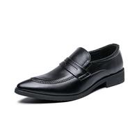 LMUIPMAA Chaussures Habillées pour Homme, Mocassins À Enfiler, Chaussures De Mariage Et De Soirée Décontractées pour Le Travail,Noir,47 EU