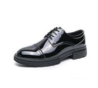 LMUIPMAA Chaussures Oxford Classiques et Formelles for Hommes Chaussures de Smoking en Cuir Verni, for Mariage et Affaires,Noir,41 EU