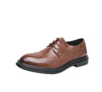 LMUIPMAA Chaussures Oxford Décontractées Hommes À Lacets pour Affaires Formelles Derby Sneakers Habillées pour Bureau Mariage Église,Marron,39 EU