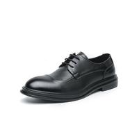 LMUIPMAA Chaussures Oxford Décontractées Hommes À Lacets pour Affaires Formelles Derby Sneakers Habillées pour Bureau Mariage Église,Noir,39 EU