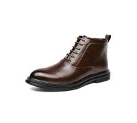 LMUIPMAA Homme Bottines Lacets Mode Antidérapant Chukka Boots PU Cuir légères Bottes habillées Oxford,Marron,41 EU