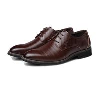 LMUIPMAA Homme Chaussures Habillées À Lacets en Synthétique Cuir Derby Mariage Oxford Formelles Business Chaussure,Marron,40 EU