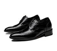 LMUIPMAA Homme Chaussures Habillées Lacets Formel Affaire Mariage Brogues,Noir,38 EU