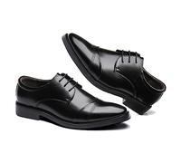 LMUIPMAA Homme Habillées Formelles Chaussure de Ville Derbies de Affaires Oxfords à Lacets pour Costume Mariage,Noir,42 EU