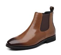 LMUIPMAA Hommes Bottes de Chelsea Bottines d'affaires Formelles | Chaussures Bottes en Cuir Synthétique, Derbies Classiques Bottines pour Cérémonie, Travail, Temps Libre