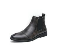 LMUIPMAA Hommes Bottes de Chelsea Stylées Vintage Bottines d'affaires Hautes-Top Casual Bottes pour Hommes Formelles,Noir,42 EU