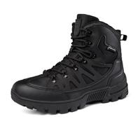LMUIPMAA Hommes Bottes Militaires De Haut-Niveau Bottes Tactiques De Combat Chaussures À Lacets Tout Terrain pour La Randonnée, Le Travail, La Jungle,Noir,43 EU