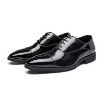 LMUIPMAA Hommes Chaussure d'affaires Formels en Cuir d'unité Centrale Chaussures habillées Costume de Mariage Chaussure Derbys à Lacets,Noir,44 EU