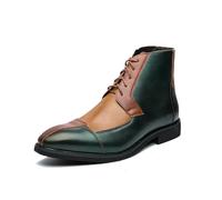 LMUIPMAA Hommes Chaussures Derby en Cuir à Lacets Bottines Chaussures habillées Formelles d'affaires,Vert,48 EU