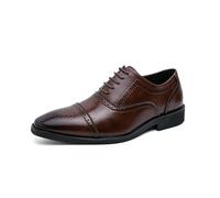 LMUIPMAA Hommes Chaussures Oxford Chaussures Casual Chaussures de Mariage À Lacets Légères,Marron,46 EU