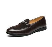 LMUIPMAA Hommes Mocassins Glands en Faux Cuir Chaussures Décontractées,Marron,48 EU