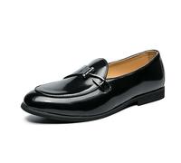 LMUIPMAA Hommes Mocassins Glands en Faux Cuir Chaussures Décontractées,Noir,40 EU