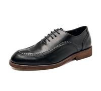 LMUIPMAA Hommes Officiel Affaires Chaussures Habillées Cuir Microfibre Chaussures De Mariage,Noir,44 EU