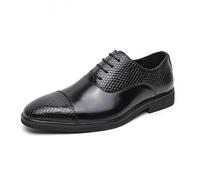 LMUIPMAA Hommes Officiel Affaires Chaussures Habillées Richelieus à Bout Droit Cuir Microfibre Chaussures de Mariage,Noir,41 EU