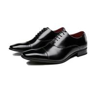 LMUIPMAA Hommes Oxford Chaussures Formelles Lacets Chaussures en Cuir Chaussures de Habillées de Mariage,Noir,42 EU
