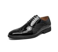 LMUIPMAA Hommes Oxfords Derby Chaussure Ville Brogues Chaussures Mariage Dressing Chaussures Lacets Business,Noir,40 EU