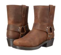 LMUIPMAA Hommes PU Cuir Moto Bottes Bottes Courtes Bottes Bout carré Western Cowboy Biker Bottes,Marron,43 EU