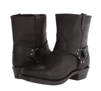 LMUIPMAA Hommes PU Cuir Moto Bottes Bottes Courtes Bottes Bout carré Western Cowboy Biker Bottes,Noir,46 EU