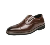 LMUIPMAA Hommes Robe Chaussures Classique Oxfords Formelle Moderne Chaussures De Affaires De Mariage Travail À Lacets en PU Cuir,Marron,43 EU