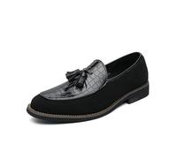 LMUIPMAA Hommes Talon Bas Mocassins Bout Rond Glisser sur Robe d'affaires Chaussures Oxford Loisir Conduite Bureau Penny Mocassins,Noir,43 EU