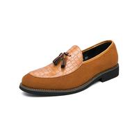 LMUIPMAA Hommes Talon Bas Mocassins Bout Rond Glisser sur Robe d'affaires Chaussures Oxford Loisir Conduite Bureau Penny Mocassins,Marron,39 EU