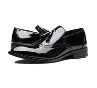 LMUIPMAA Mocassins À Pampilles en Cuir Verni pour Hommes, Désinvolte Chaussures De Rode Brillantes À Enfiler pour Soirée Et Mariage,Noir,46 EU