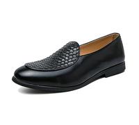 LMUIPMAA Mocassins de Conduite pour Homme en Cuir PU, Penny Loafer à Enfiler Pantoufles de Fumeur,Noir,45 EU