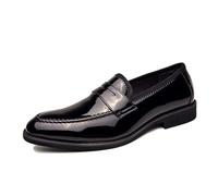 LMUIPMAA Mocassins en Cuir pour Homme - Chaussures décontractées à Enfiler pour Affaires, Bureau, Conduite,Noir,48 EU