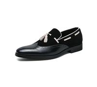 LMUIPMAA Mocassins légers pour Hommes à Enfiler, Chaussures habillées élégantes, Mocassins Respirants avec Pompons,Noir,39 EU